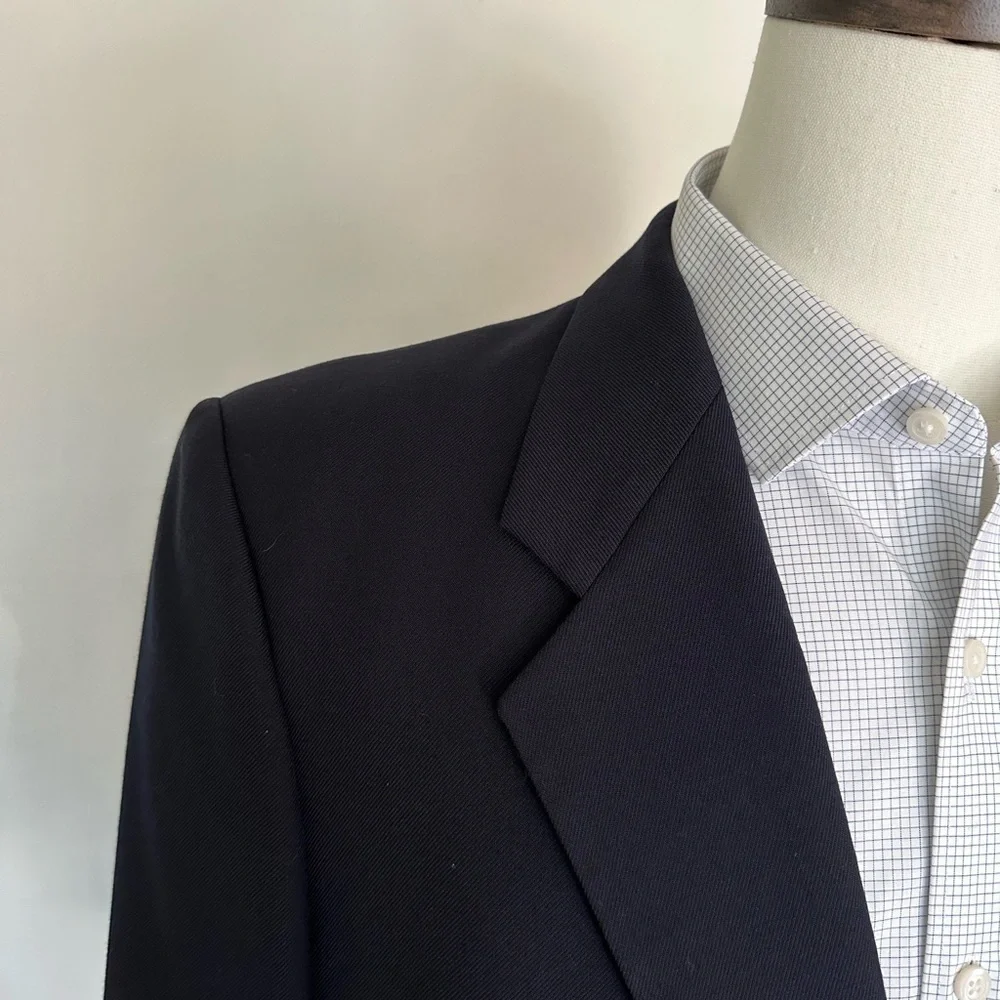 Yves Saint Laurent YSL Buttons Wool Navy Blue Blazer Men's Size 42L